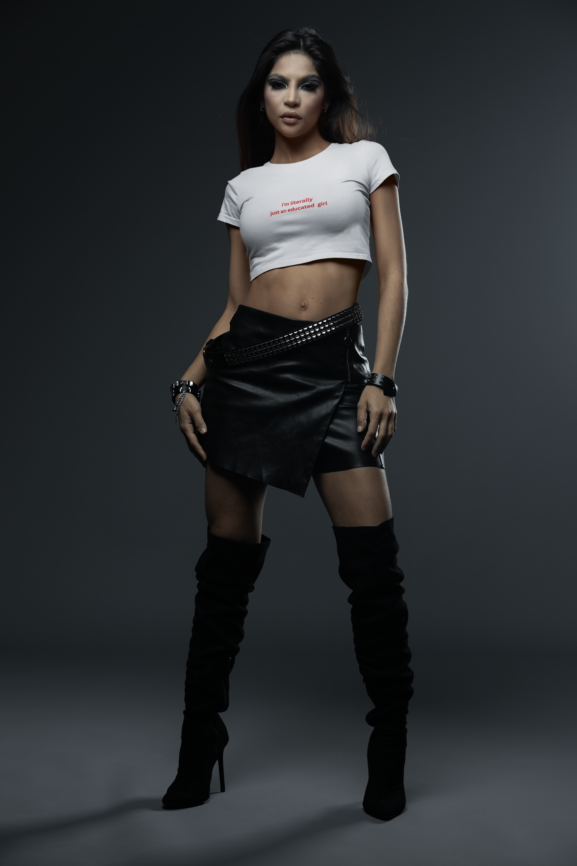 Educated Girl Crop Tee — "I'm Literally Just a Educated Girl" Feminist Graphic Top