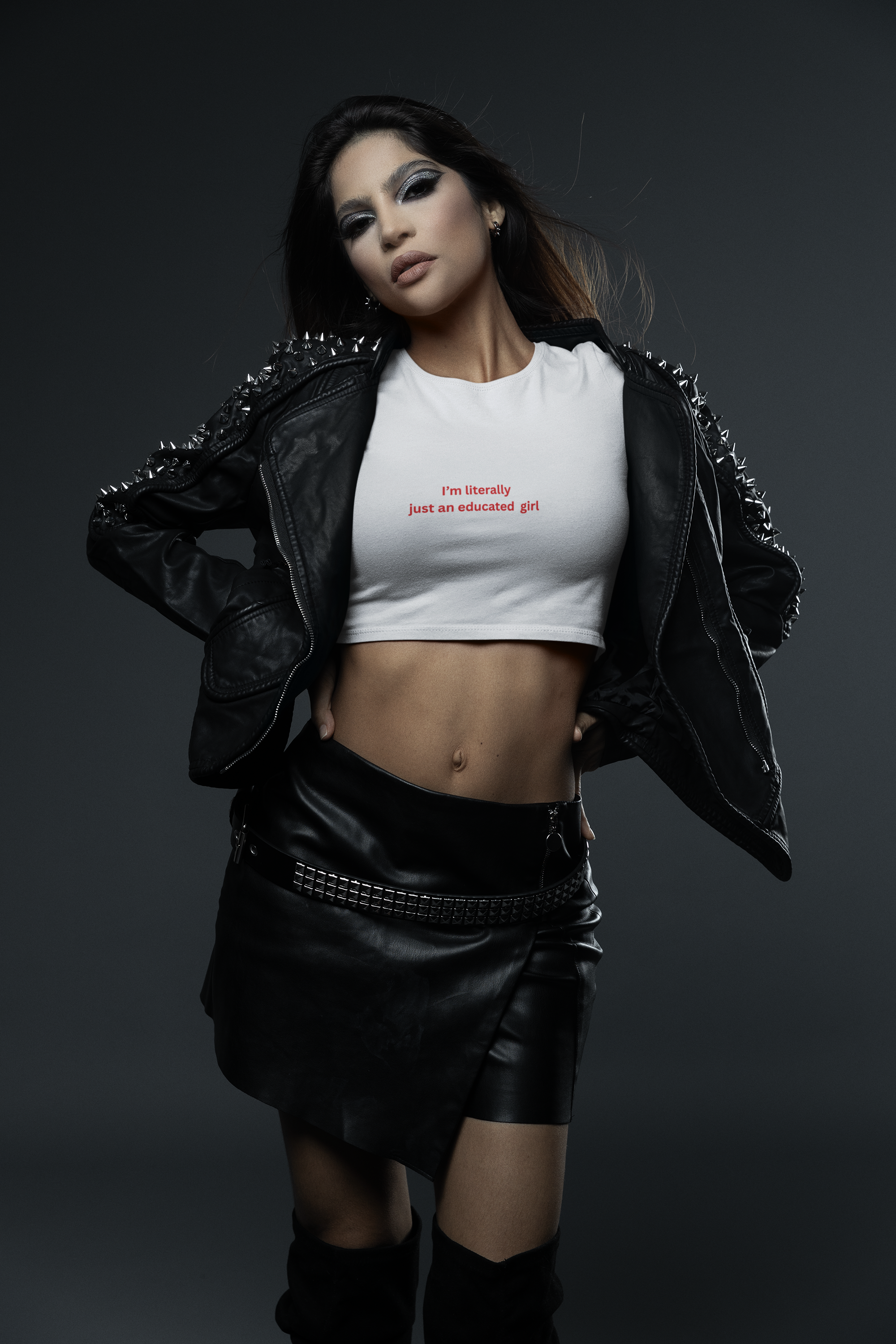 Educated Girl Crop Tee — "I'm Literally Just a Educated Girl" Feminist Graphic Top